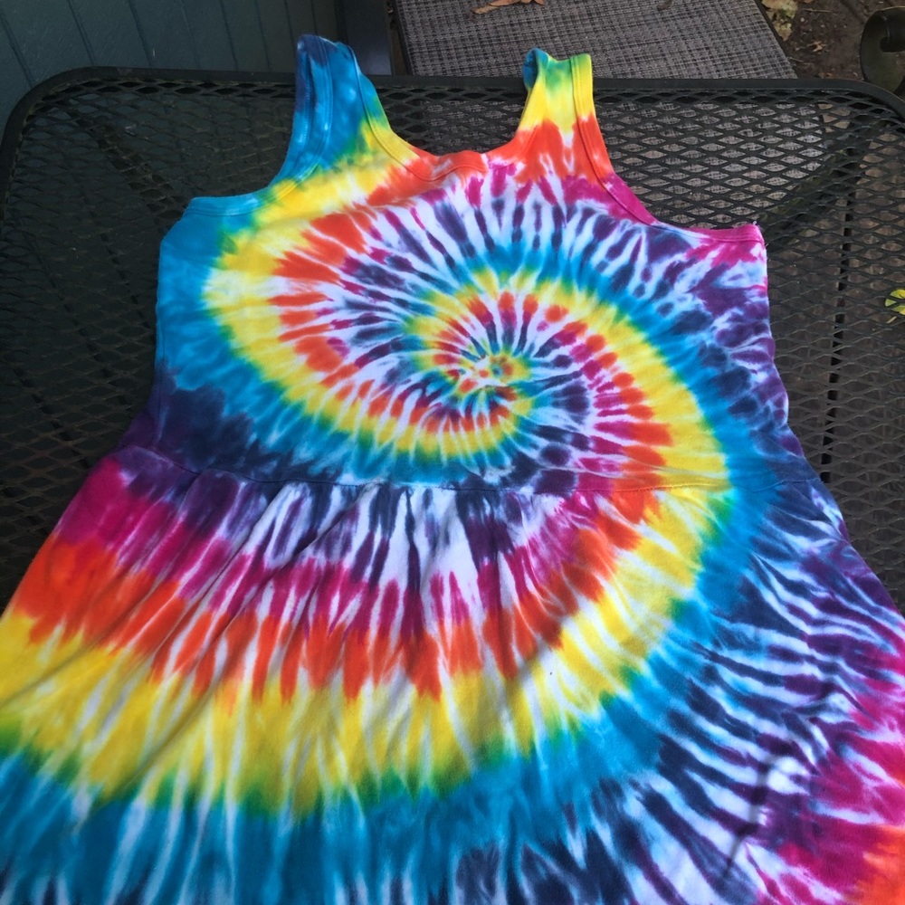 Hand made tie dyed tank top dress